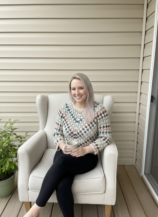 SUNBURST Top-Down Granny Stitch Sweater Crochet Pattern