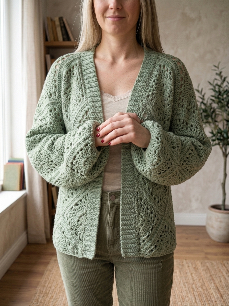 Bloom Square Boho Cardigan Crochet Pattern