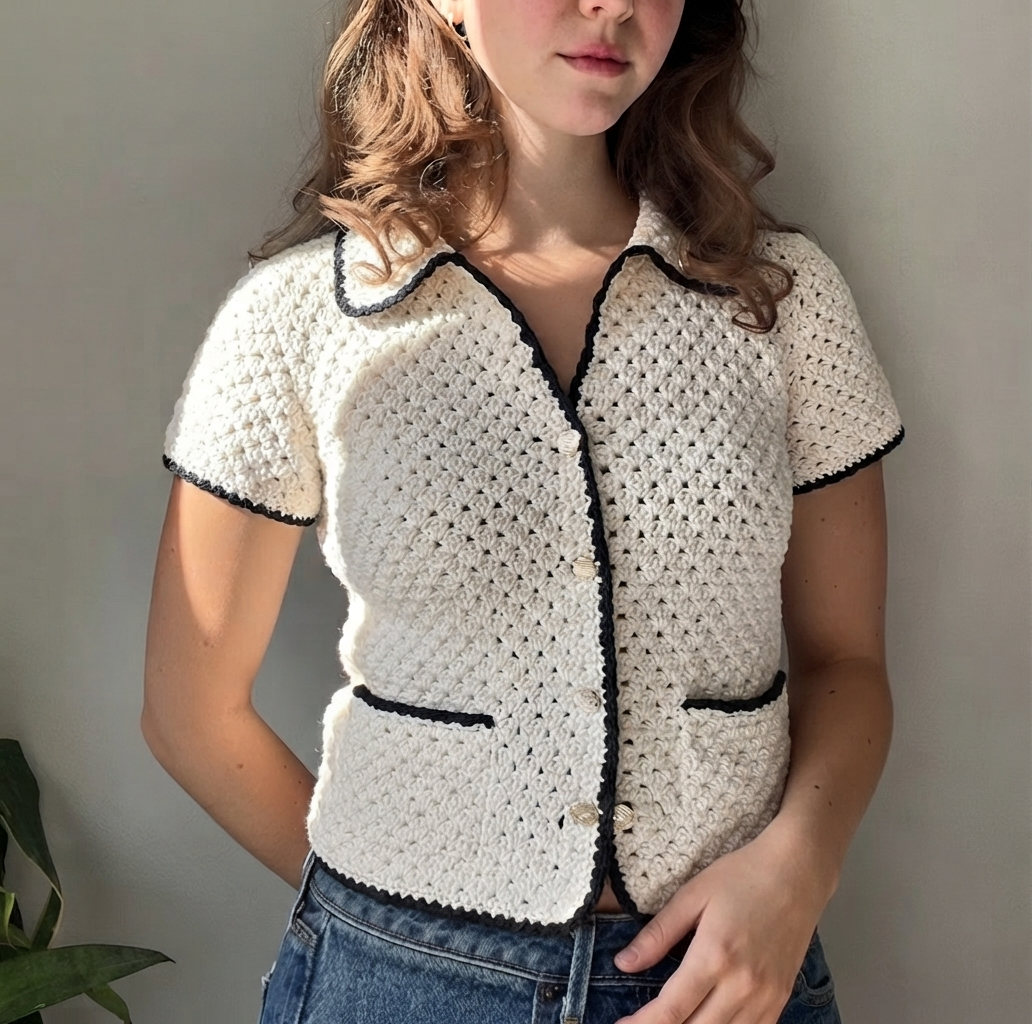 Seaside Blossom Crochet Shirt Pattern