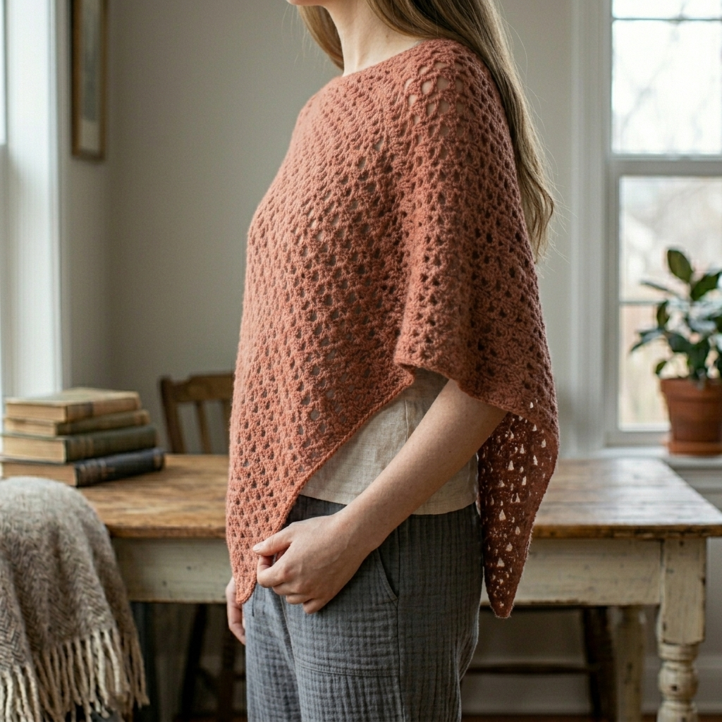 Weekend Breeze Asymmetrical Poncho Crochet Pattern