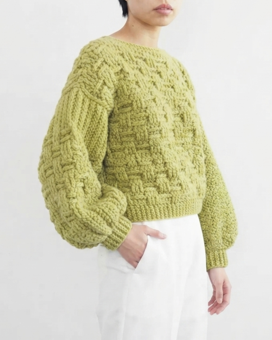 Willow Basket Weave Sweater Crochet Pattern