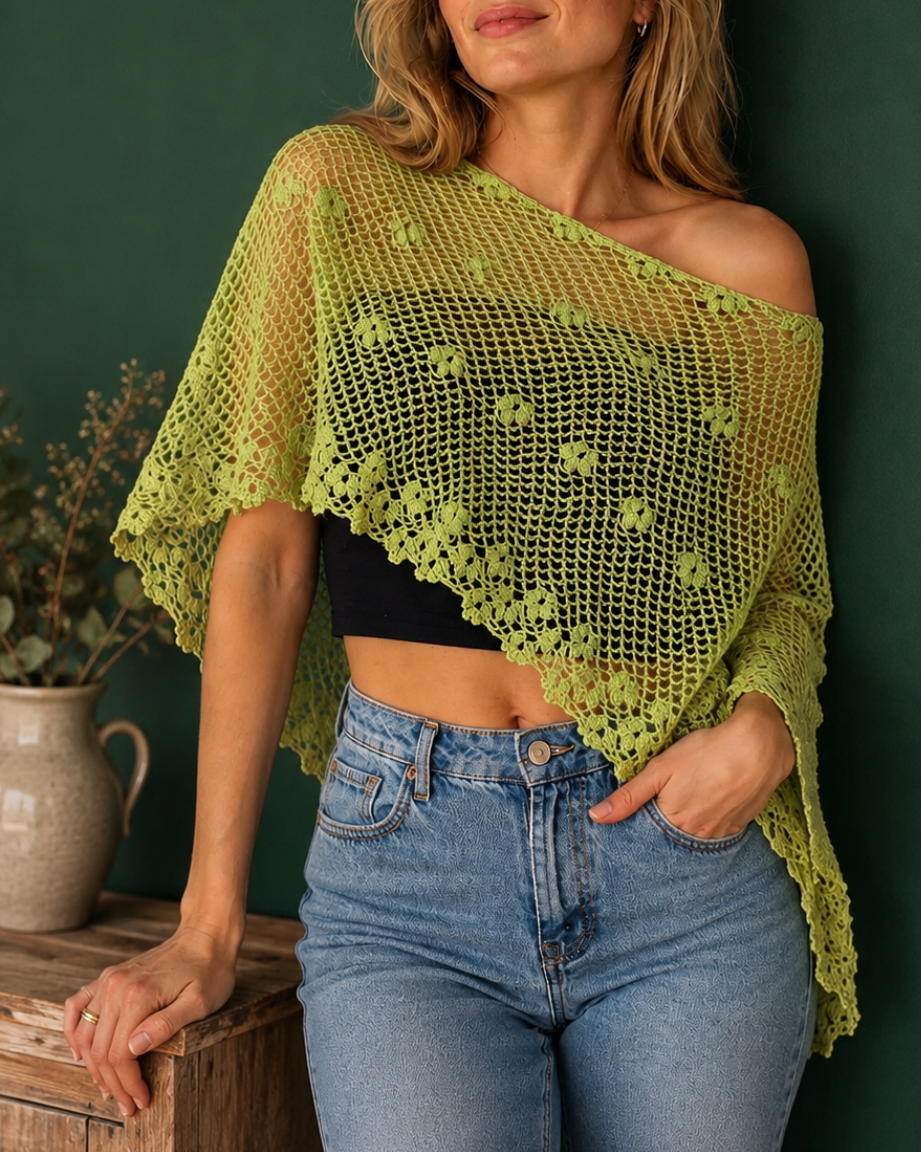 Blossom Breeze Lace Poncho Crochet Pattern