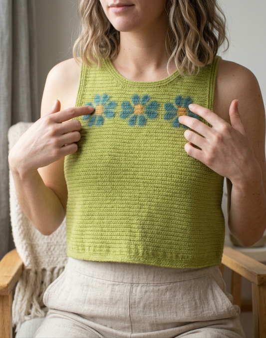 RETRO BLOOM Crochet Flower Top Pattern