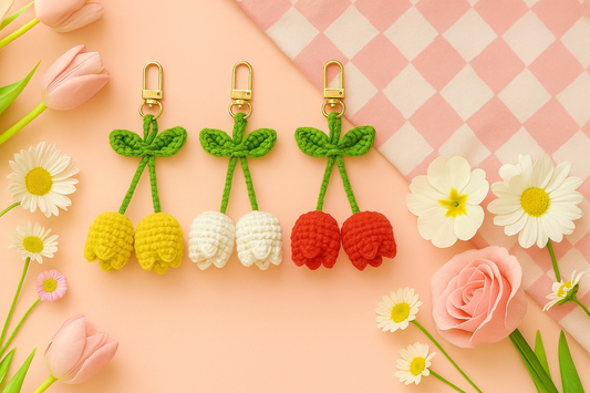 Crochet Tulip Keychain Pattern