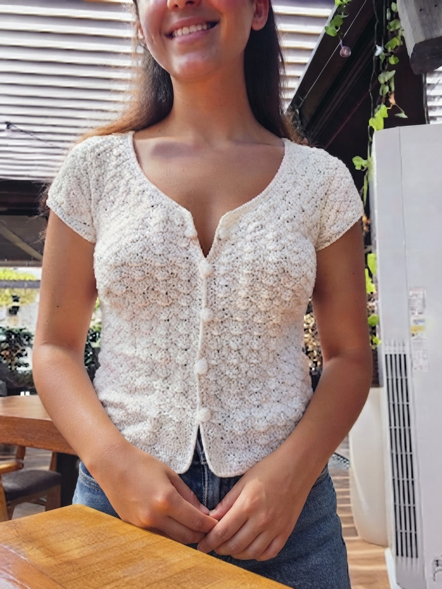 Ivory Bloom Crochet Tee Pattern