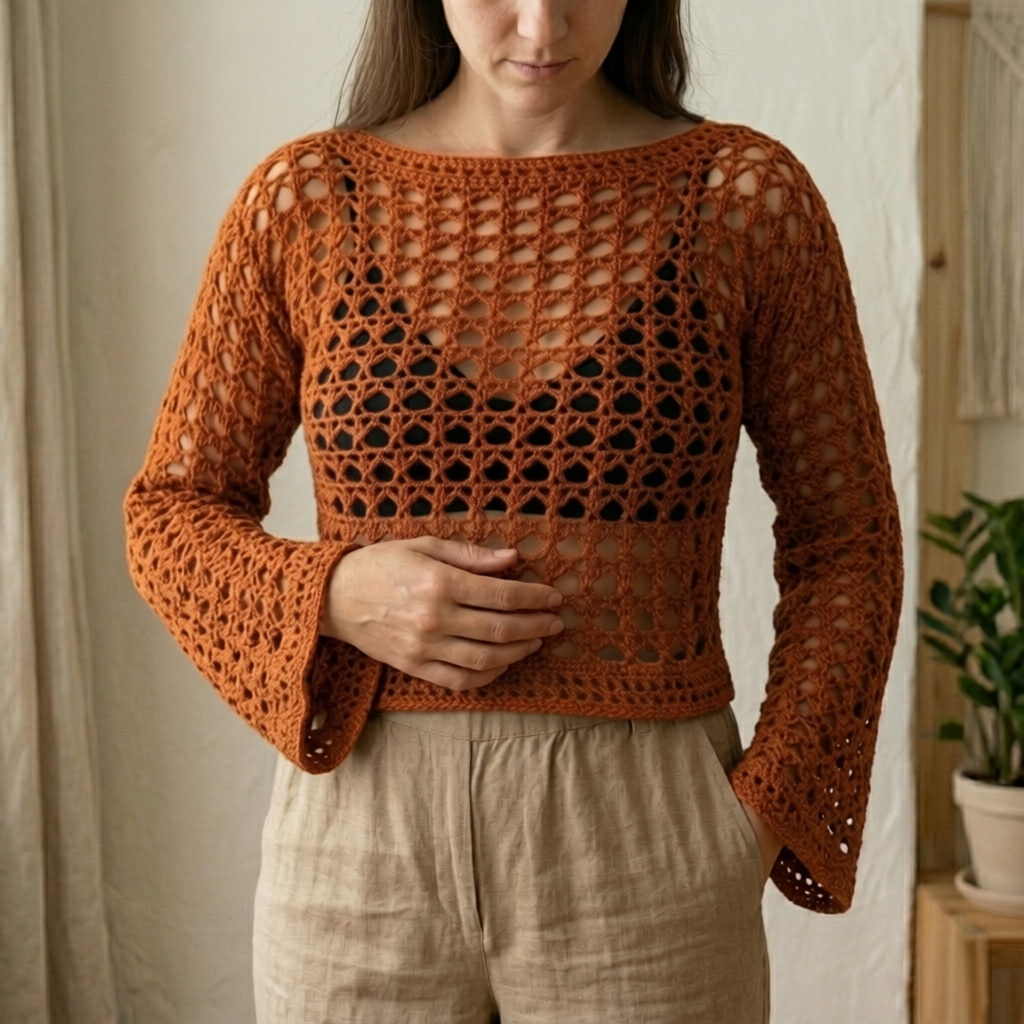 AUTUMN BREEZE Lacy Crochet Top Pattern