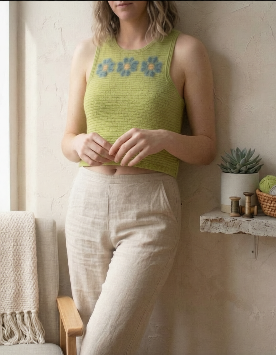 RETRO BLOOM Crochet Flower Top Pattern