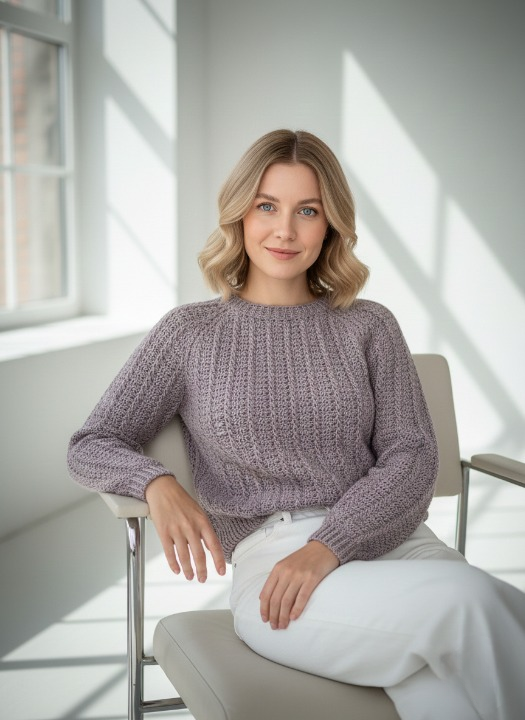 Mistweave Cable Yoke Sweater