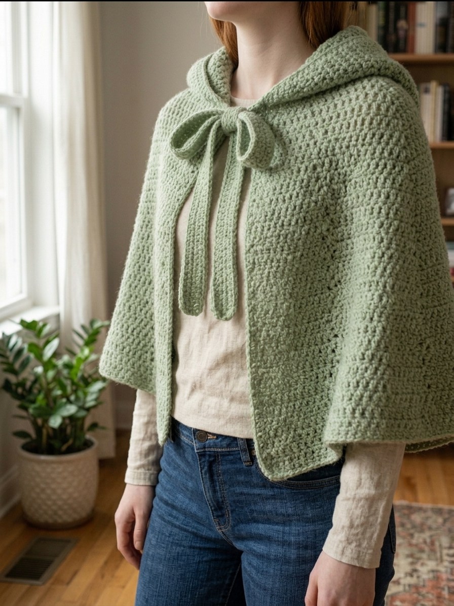 Moonlit Hooded Cape Crochet Pattern