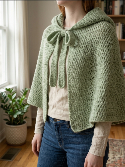 Moonlit Hooded Cape Crochet Pattern