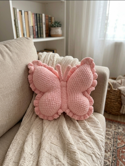 Flutterwing Butterfly Pillow Crochet Pattern PDF