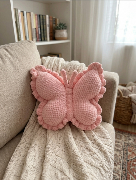 Flutterwing Butterfly Pillow Crochet Pattern PDF