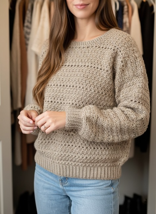 Cozy Drift Crochet Pullover Pattern