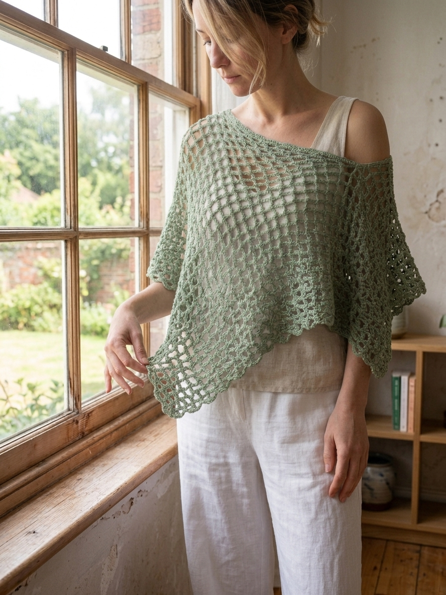 Willow Breeze Boho Poncho Crochet Pattern
