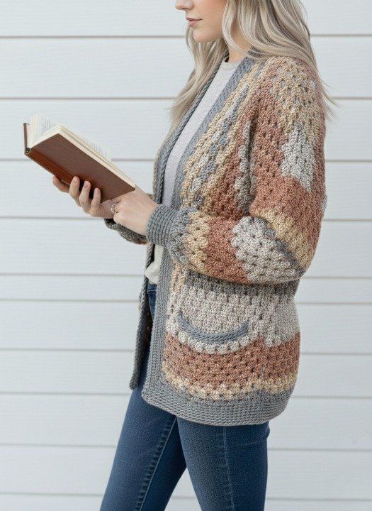 ELORA Hexagon Cardigan Crochet Pattern