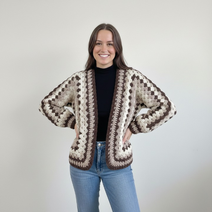 HONEYBLOOM Hexagon Granny Cardigan Crochet Pattern