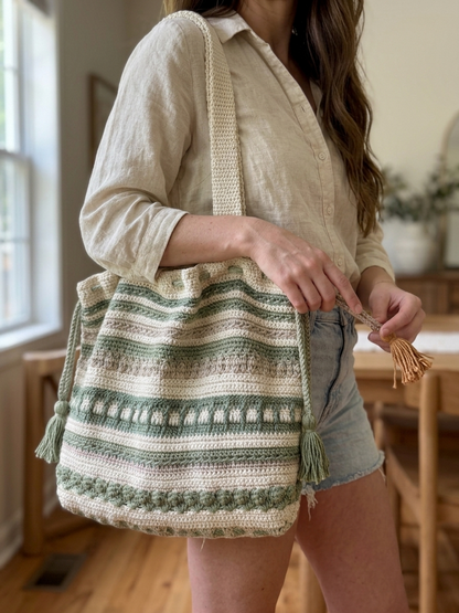 Cedar Trail Drawstring Tote Crochet Pattern
