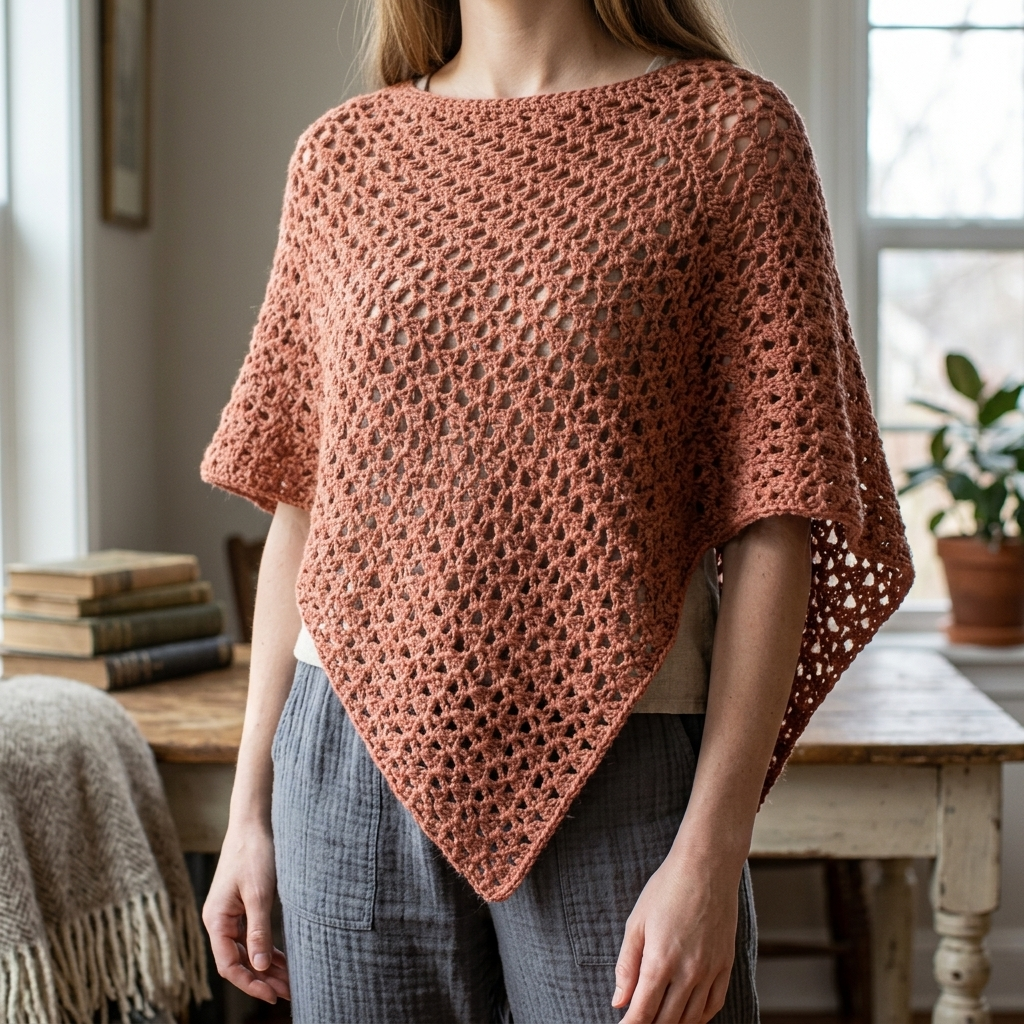 Weekend Breeze Asymmetrical Poncho Crochet Pattern