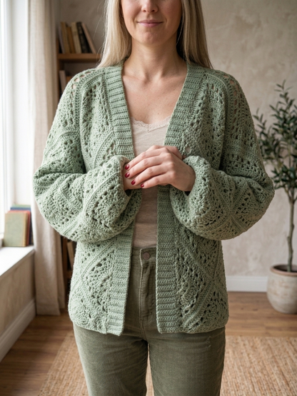 Bloom Square Boho Cardigan Crochet Pattern