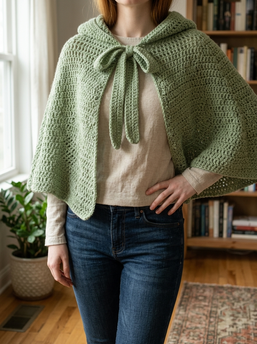Moonlit Hooded Cape Crochet Pattern