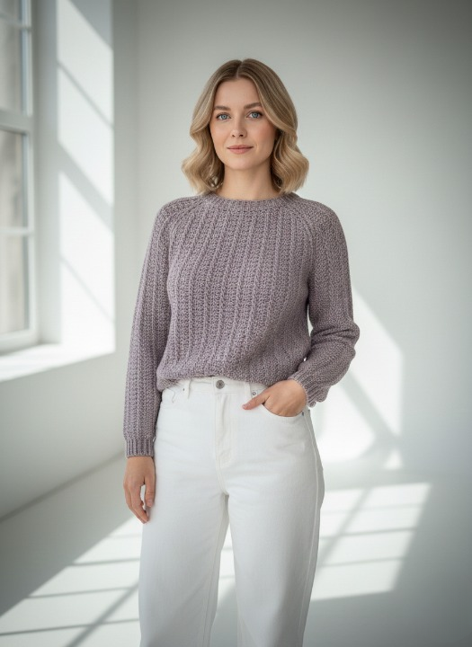 Mistweave Cable Yoke Sweater