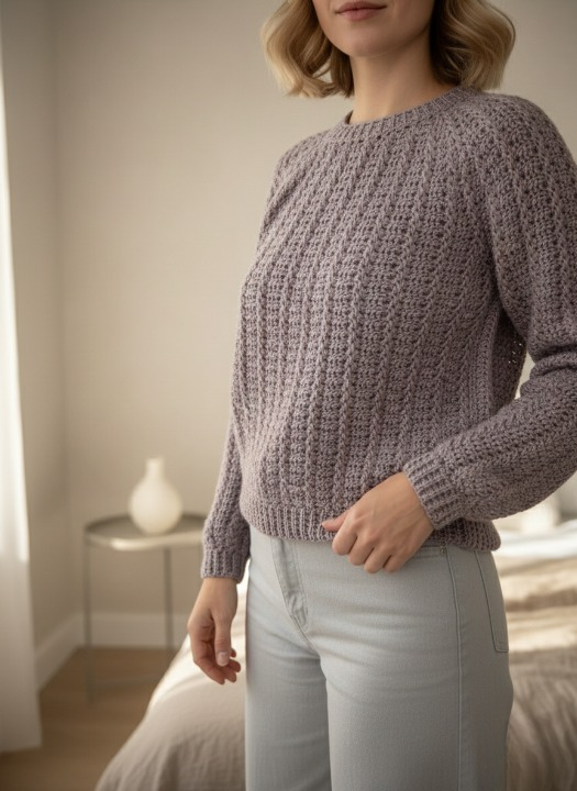 Mistweave Cable Yoke Sweater