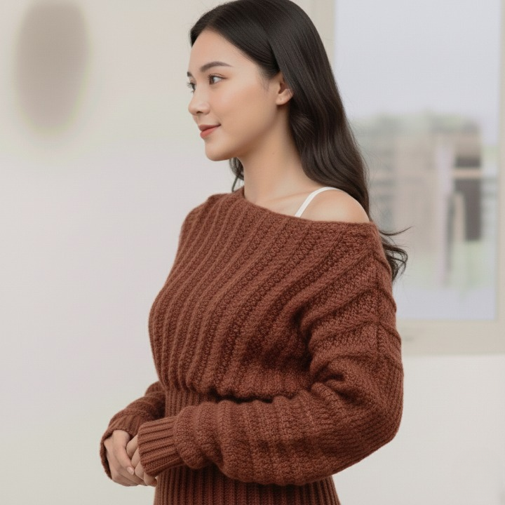 Off-Shoulder Crochet Pullover Pattern