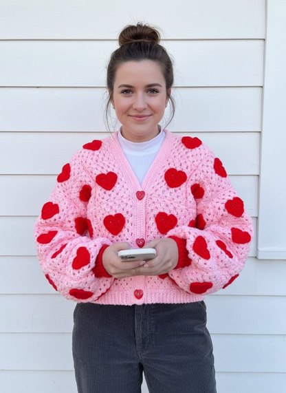 HEARTFELT Granny Square Cardigan Crochet Pattern