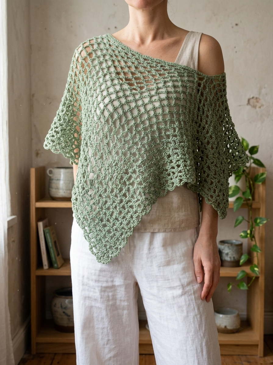Willow Breeze Boho Poncho Crochet Pattern