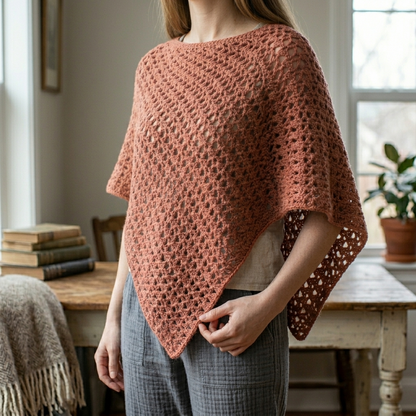 Weekend Breeze Asymmetrical Poncho Crochet Pattern