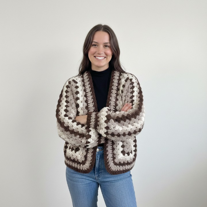 HONEYBLOOM Hexagon Granny Cardigan Crochet Pattern