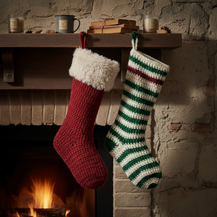 Festive Crochet Christmas Stockings