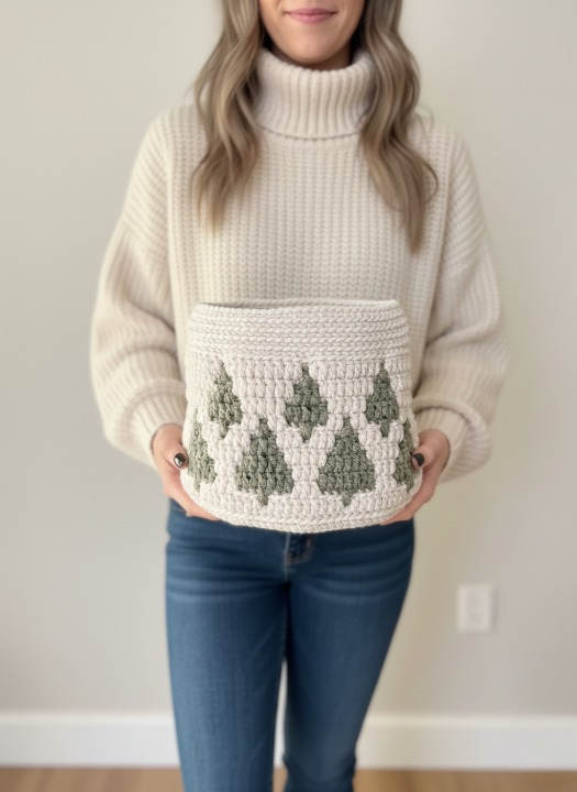 Evergreen Mosaic Basket Set