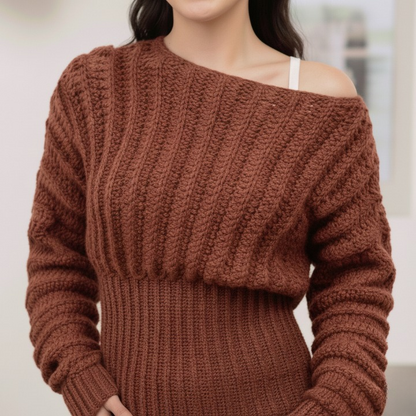 Off-Shoulder Crochet Pullover Pattern