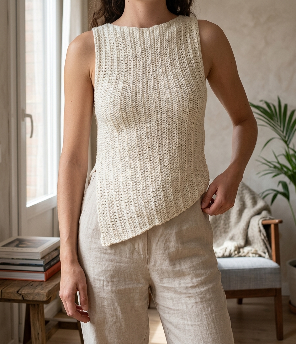 Ocean Breeze Asymmetrical Crochet Top Pattern PDF