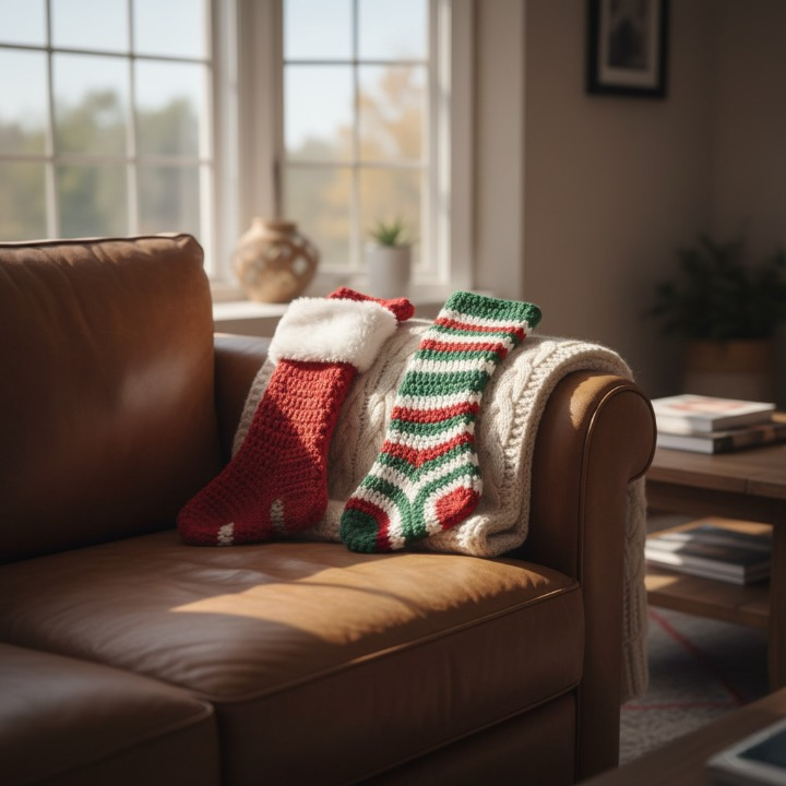 Festive Crochet Christmas Stockings