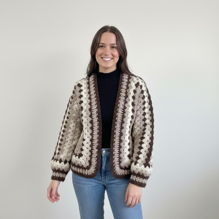 HONEYBLOOM Hexagon Granny Cardigan Crochet Pattern