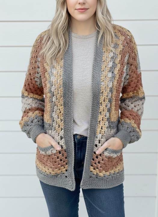 ELORA Hexagon Cardigan Crochet Pattern