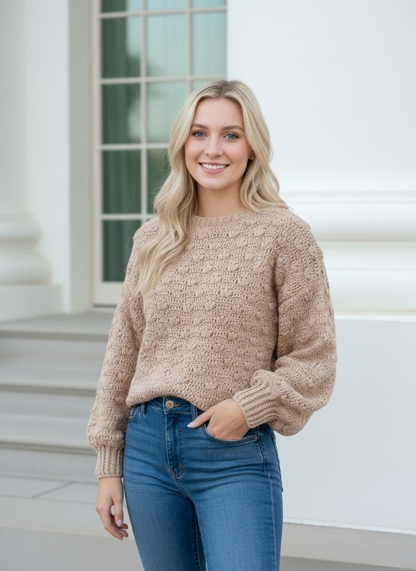 CLOUDWEAVE Puff Stitch Crochet Sweater Pattern