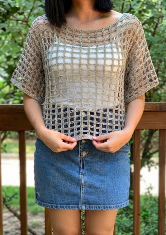 Golden Weave Crochet Summer Top Pattern