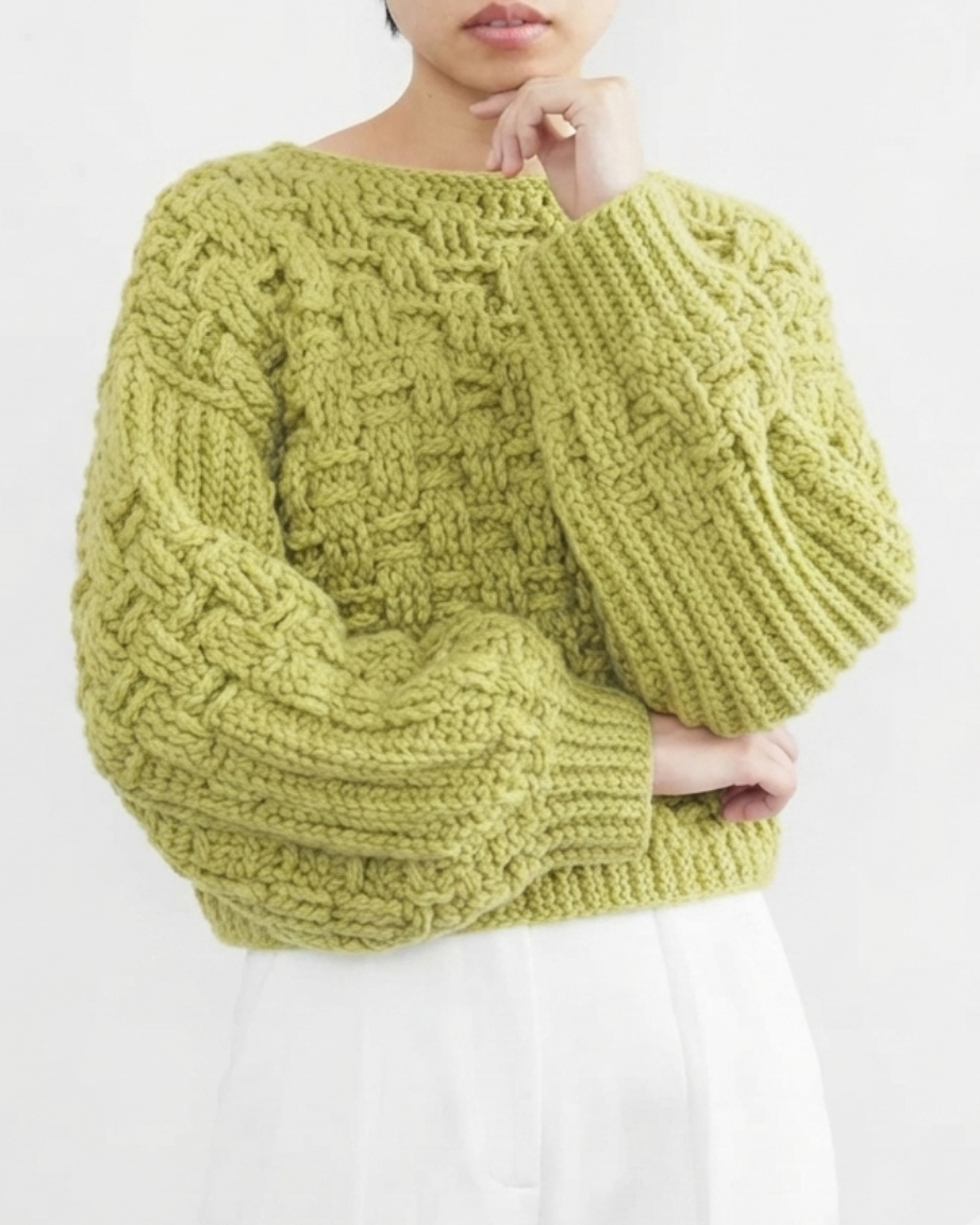 Willow Basket Weave Sweater Crochet Pattern