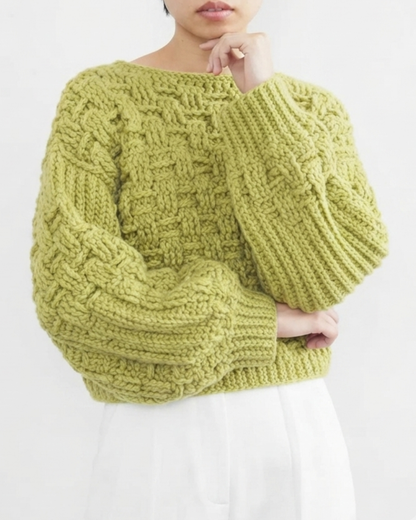 Willow Basket Weave Sweater Crochet Pattern