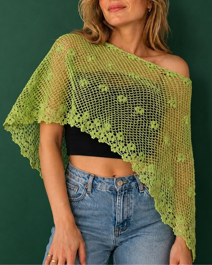 Blossom Breeze Lace Poncho Crochet Pattern