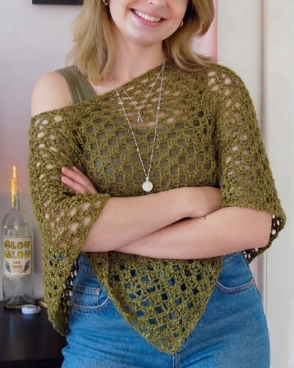 Aurora Openwork Poncho Crochet Pattern