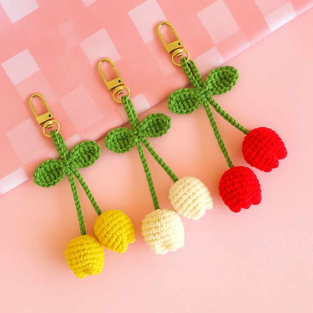 Crochet Tulip Keychain Pattern