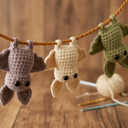 Spooky Bat Party Garland Crochet Pattern