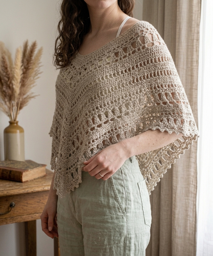 Clover Breeze Lace Poncho Crochet Pattern